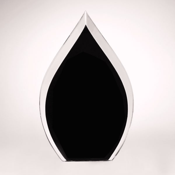 7 3/4″ Flame Series Clear Acrylic with Black Silkscreened Back-Upright Only