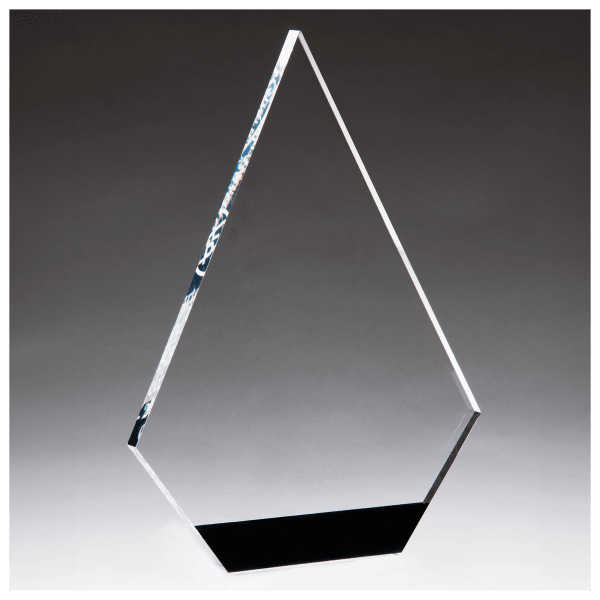 6 1/2″ x 9″ Diamond Series Clear Acrylic with Black Accent-Upright Only