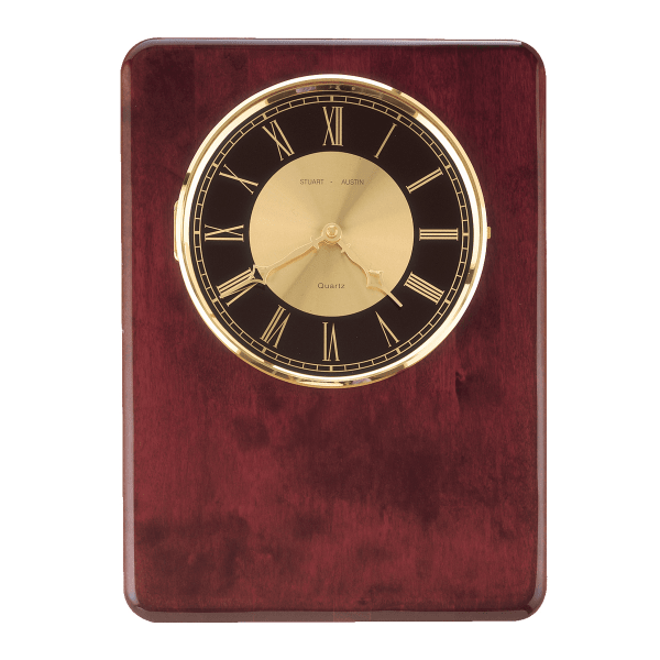 12″ x 15″ Rosewood Piano Finish Clock Board with Precut Hole and 1 Keyslot Plaque Only, Clock and Plate Not Included