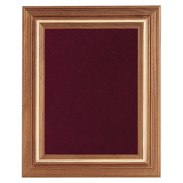 15″ x 18″ American Walnut Airflyte Frame with Gold Trim and Maroon Velour Backing (Assembled)