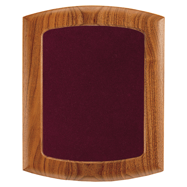 14″ x 17″ American Walnut Frame with Arched Top and Bottom and Maroon Velour Backing (Assembled)