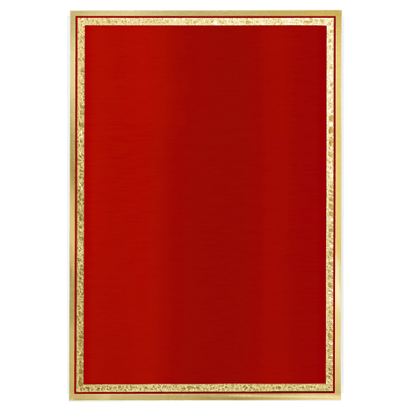 4″ x 6″ Red/Gold Brass Plated Steel Florentine Plaque Plate