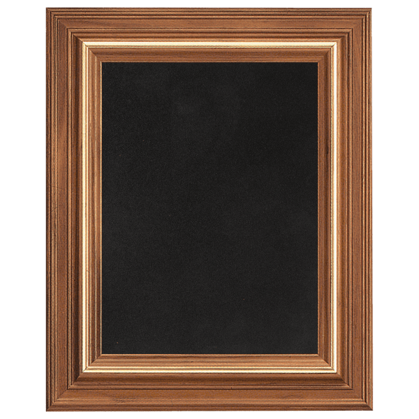 18″ x 25″ American Walnut Airflyte Frame with Gold Trim and Black Velour Backing (Assembled)