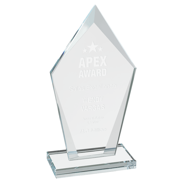 6 3/4″ Diamond Clear Glass Award