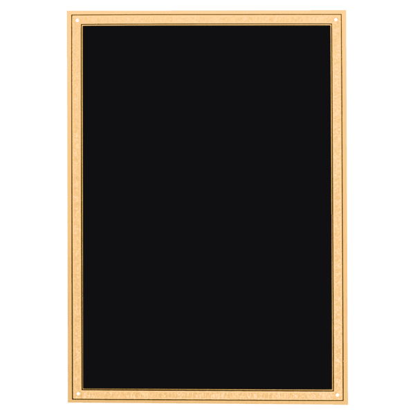 5 1/4″ x 7 1/4″ LaserFX Plate with Gold Florentine Border and Black Textured Center and Four Holes