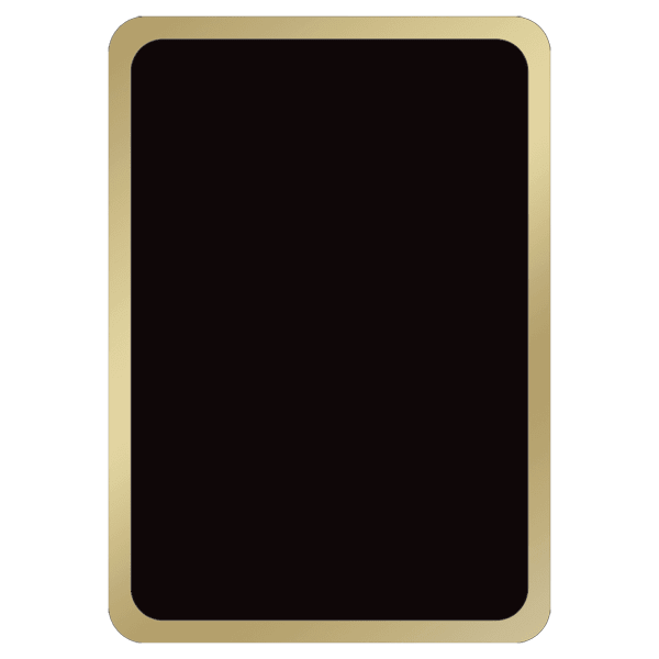 3″ x 4.234″ Black Brass Plate with Gold Border and Round Corners