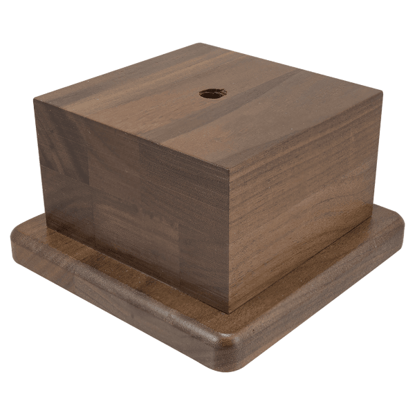 3 1/2″ x 3 1/2″ Genuine Walnut 2 Tiered Base
