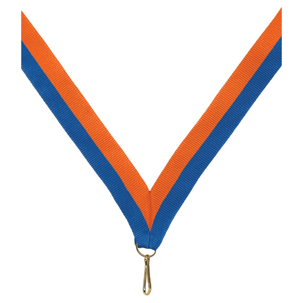 7/8″ Blue/Orange Neck Ribbon with Snap Clip