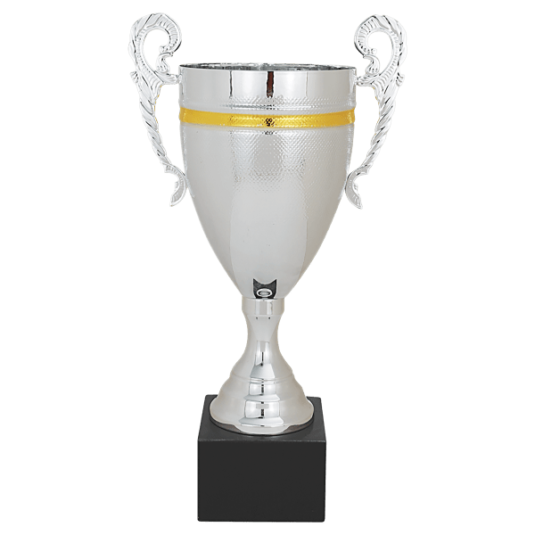 15 3/4″ Silver/Gold Completed Metal Cup with Black Marble Base