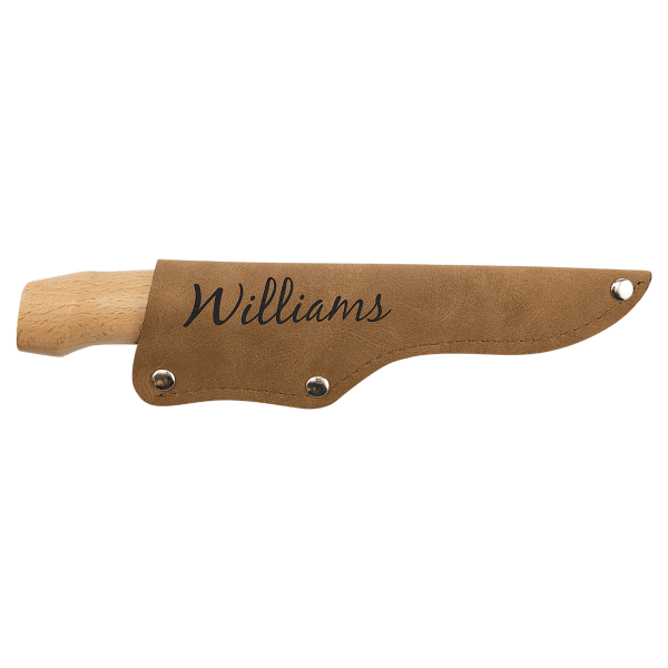Bison River 4″ Fillet Knife with Wood Handle and Leatherette Sheath