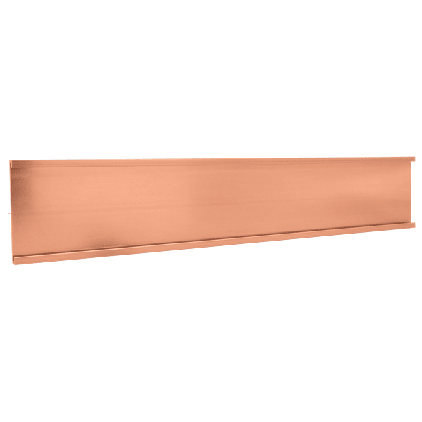 1 1/2″ x 4″, Polished Rose Gold, Kota Pro Aluminum Wall Bracket without Mounting Holes, Fits 1/16″ Thick Plastic Insert