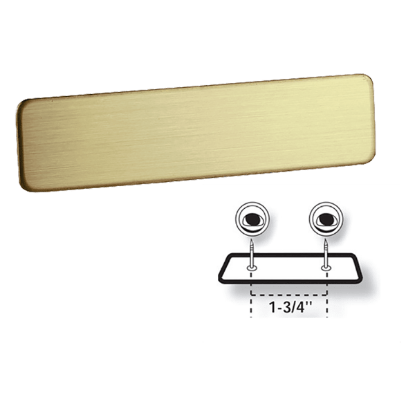 2 3/8″ x 1/2″ Satin Leaded Brass Name Badge Blank with Fused Posts