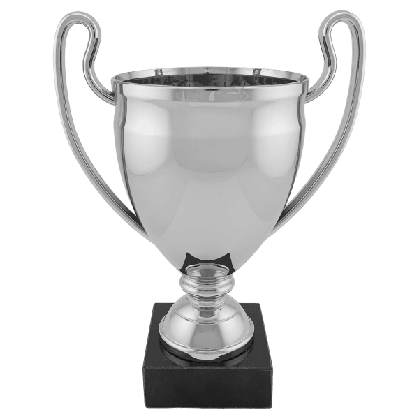 11 3/4″ Completed Silver Plastic Cup with Black Marble Base