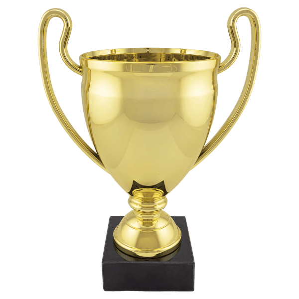 11 3/4″ Completed Gold Plastic Cup with Black Marble Base