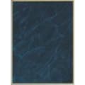 3" x 5" Blue Marble/Gold Brass Plated Steel Plaque Plate