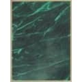 5" x 7" Green Marble/Gold Marbleized Brass Plated Steel Plaque Plate