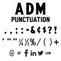 4"(H) Black ADM Font Punctuation Gemini Pronto Letter Sets