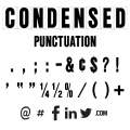 4"(H) Black Condensed Font Punctuation Gemini Pronto Letter Sets
