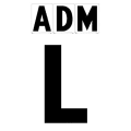 6"(H) Black ADM Font Letter L Gemini Pronto Changeable Copy