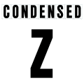 6"(H) Black Condensed Font Letter Z Gemini Pronto Changeable Copy