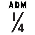 8"(H) Black ADM Font 1/4 Mark Gemini Pronto Changeable Copy