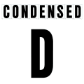 8"(H) Black Condensed Font Letter D Gemini Pronto Changeable Copy