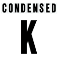 8"(H) Black Condensed Font Letter K Gemini Pronto Changeable Copy