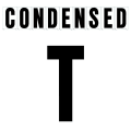 8"(H) Black Condensed Font Letter T Gemini Pronto Changeable Copy