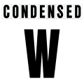 8"(H) Black Condensed Font Letter W Gemini Pronto Changeable Copy