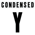 8"(H) Black Condensed Font Letter Y Gemini Pronto Changeable Copy