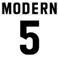 8"(H) Black Modern Font Number 5 Gemini Pronto Changeable Copy