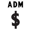 10"(H) Black ADM Font Dollar Sign Gemini Pronto Changeable Copy