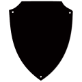 4 1/4" x 5 5/8" Black Brass Shield Plaque Plate