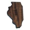 4" x 8 1/2" Walnut Finish Black Edge Illinois State Plaque