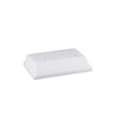 3 5/8" x 5 3/8" White 2-Hole Countersunk Weighted Plastic Base