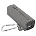 Gray Laserable Leatherette 2200 mAh Power Bank with USB Cord