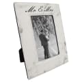 4" x 6" White Marble Laserable Leatherette Photo Frame