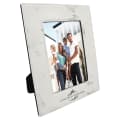 5" x 7" White Marble Laserable Leatherette Photo Frame