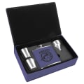 6 oz. Purple Laserable Leatherette Flask Gift Set