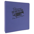 10 1/2" x 11 1/2" Purple/Black Laserable Leatherette 3 Ring Binder with 1" Slant D Rings