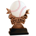 7" Baseball Ribbon Resin