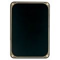 5 1/4" x 7 1/4" Black Brass Plate with Four Holes, Rounded Corners, and Gold Border