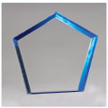9" Diamond Series Acrylic Award with Blue Accent-Upright Only