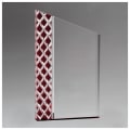 5 1/2" x 7 1/4" Zenith Series Clear Acrylic with Lattice Pattern and Red Metallic Accent-Upright Only