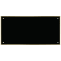 4 3/4" x 9 3/4" Black Laserable Brass Plate with Thin Gold Border and 4 Holes