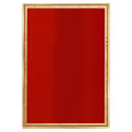 5" x 7" Red/Gold Brass Plated Steel Florentine Plaque Plate
