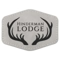 Hex Patch with Kota Pro Adhesive - Laserable Leatherette, Creekside Collection 3 1/2" x 2 1/2", Light Gray