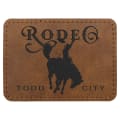 3 1/2" x 2 1/2" Dark Brown Premier Laserable Leatherette Rectangle Patch with Kota Pro Adhesive - Creekside Collection