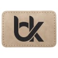 3" x 2" Light Tan Premier Laserable Leatherette Rectangle Patch with Kota Pro Adhesive - Creekside Collection