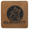 3" x 3" Medium Brown Premier Laserable Leatherette Square Patch with Kota Pro Adhesive - Creekside Collection